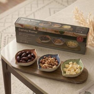 Danny Home Acacia Wood Board With Dessert Bowls